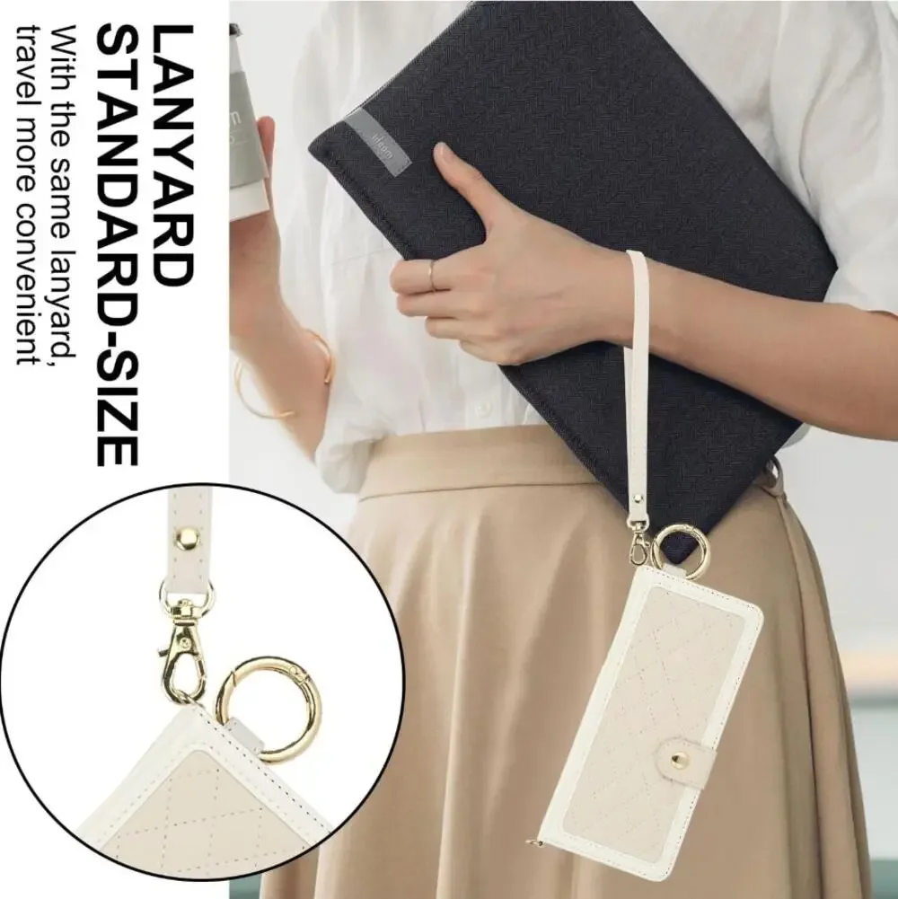 Asuwish Galaxy Z Fold 7 Crossbody Wallet Case RFID S Pen Holder Card Slots Beige